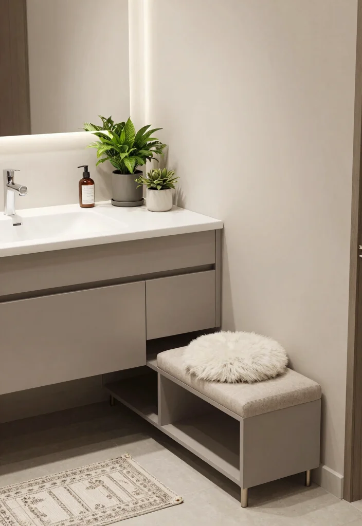 14 Quarter Bathroom Ideas For Tiny Smart Spaces - 3. Multi-Functional Furniture 1