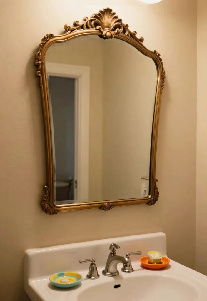 14 Retro Bathroom Decor Ideas With Vintage Pop - 3. Vintage Mirrors 1