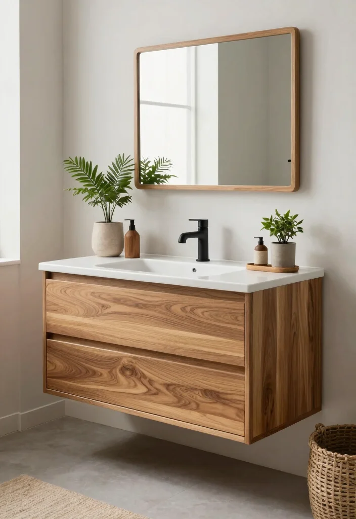 14 Teak Bathroom Vanity Ideas With Natural Texture - 13. Eco-Friendly Teak Vanities 1