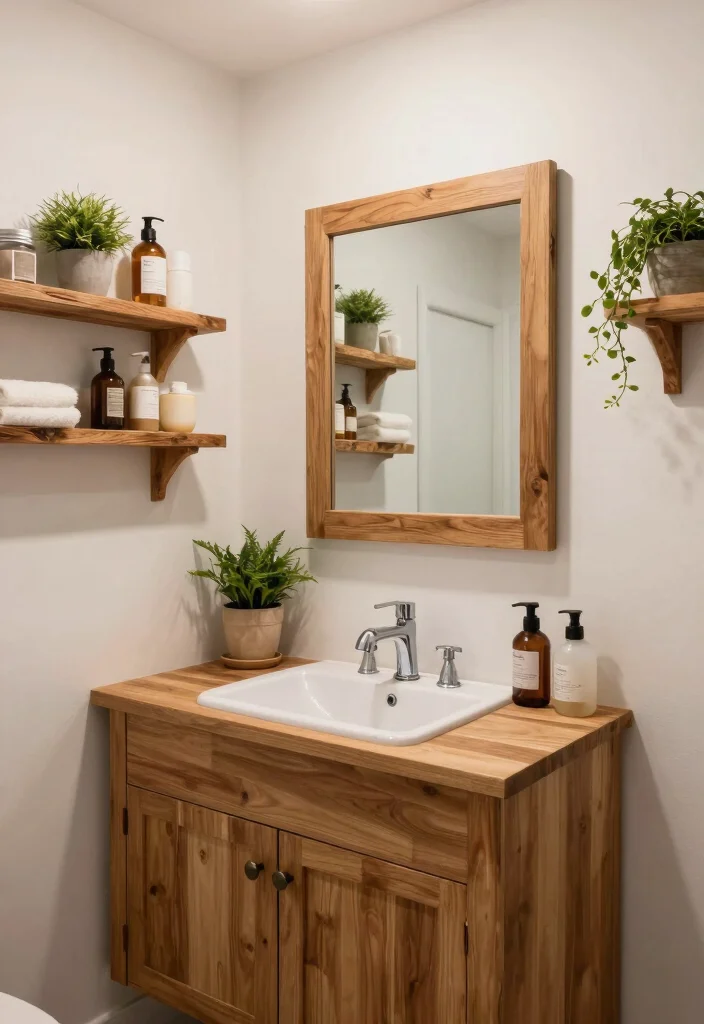 15 Basement Bathroom Ideas That Make The Most Of Space - 14. Warm Wood Accents 1