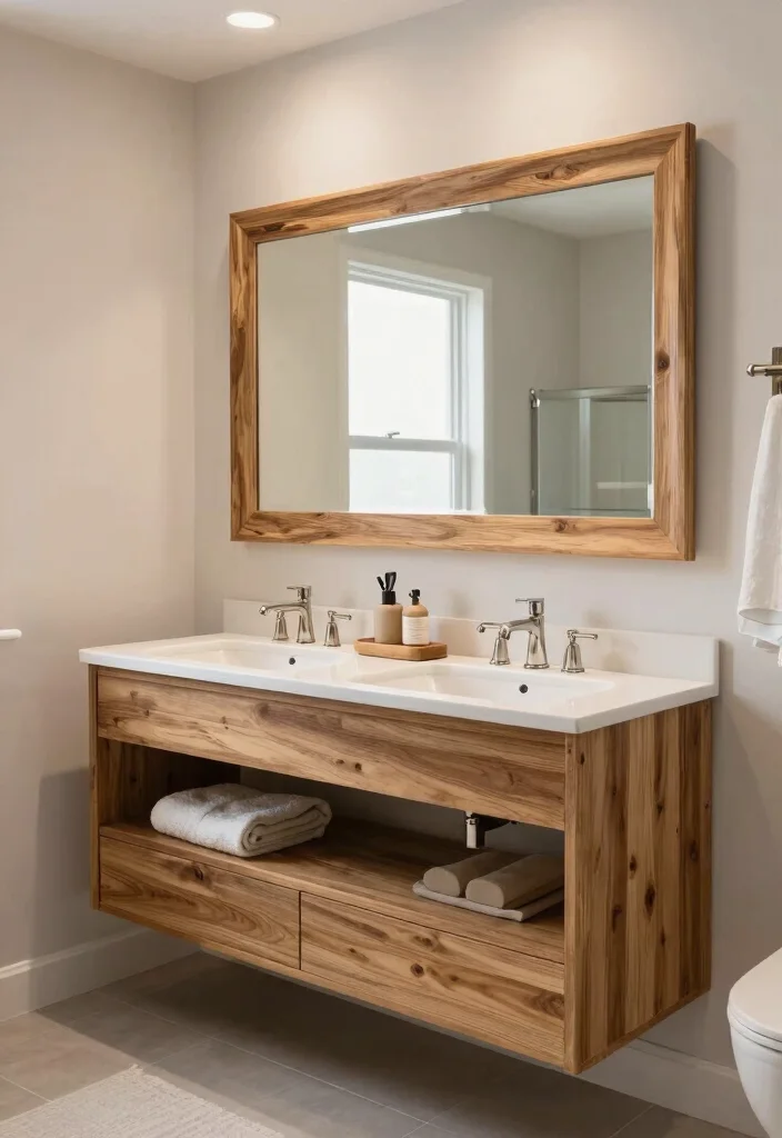 15 Bathroom Vanity And Mirror Ideas For Perfect Pairing - 7. Dual Sink Vanity with Framed Mirror 1