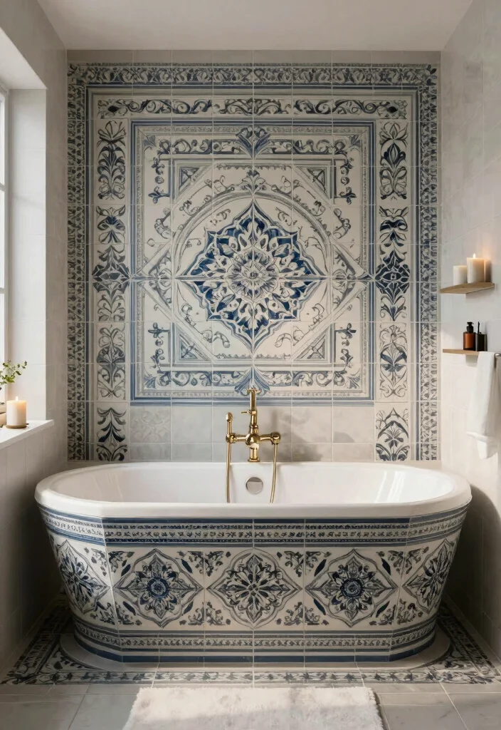 15 Beaumont Tile Bathroom Ideas With Designer Style - 15. Statement Bathtubs with Surrounding Tiles 1