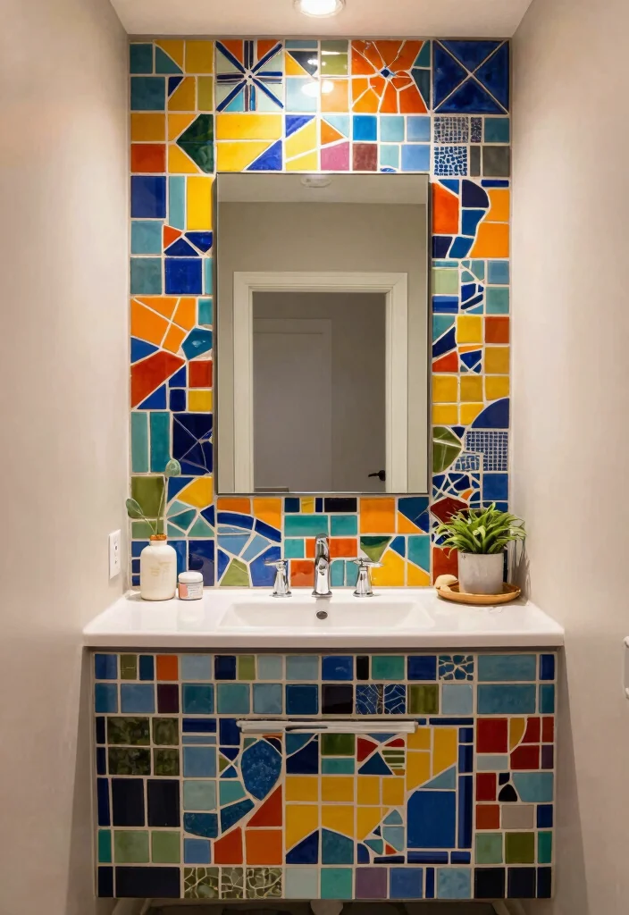 15 Beaumont Tile Bathroom Ideas With Designer Style - 7. Colorful Mosaic Designs 1