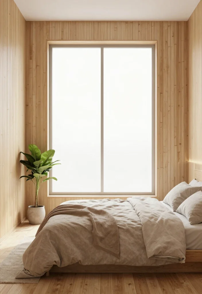 15 Bedroom Accent Wall With Window Ideas: Bright Focal Design - 10. Minimalist Zen 1