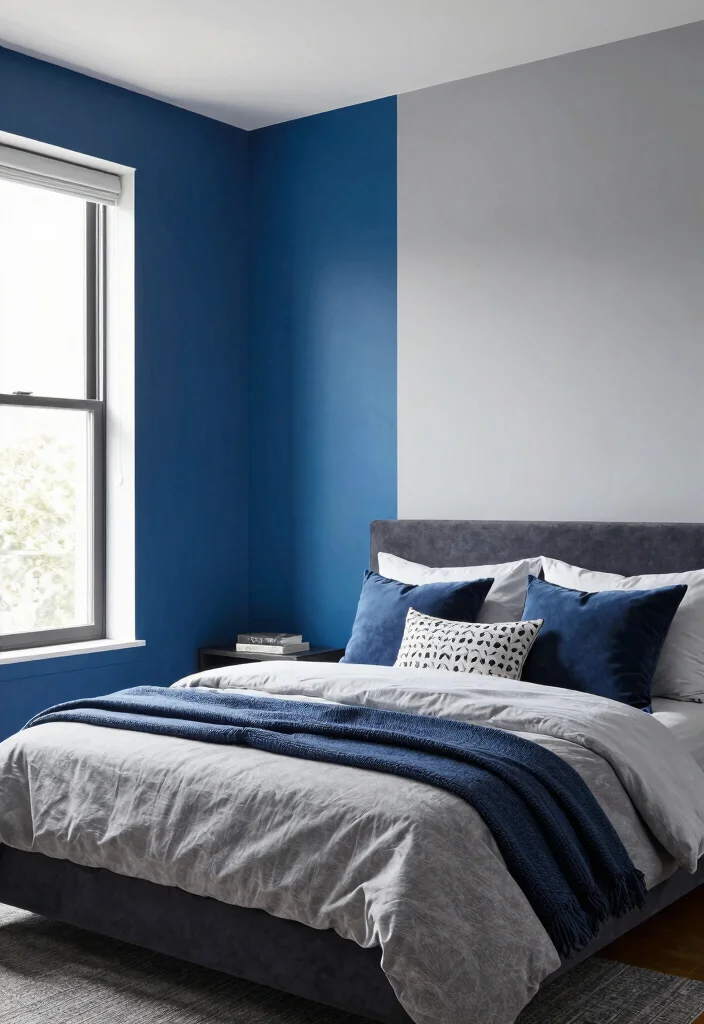 15 Bedroom Accent Wall With Window Ideas: Bright Focal Design - 5. Color Block Charm 1