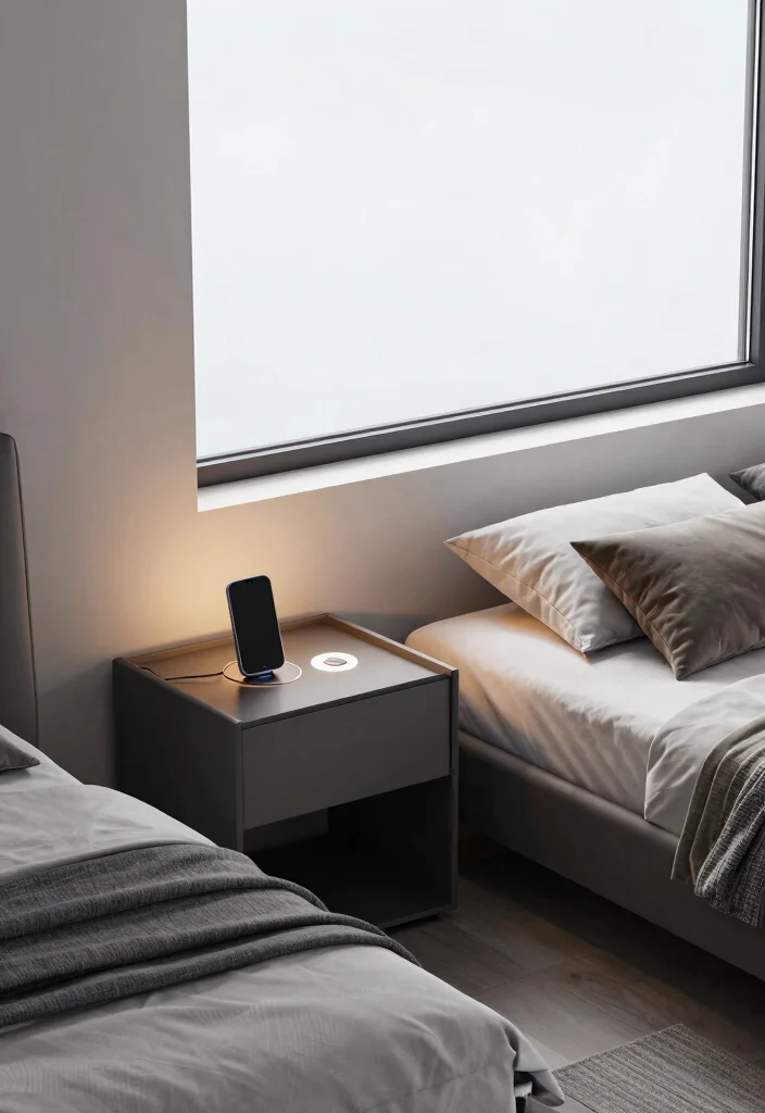 15 Bedroom With Window Behind Bed Ideas: Unique Airy Design - 13. Tech-Friendly Space 1