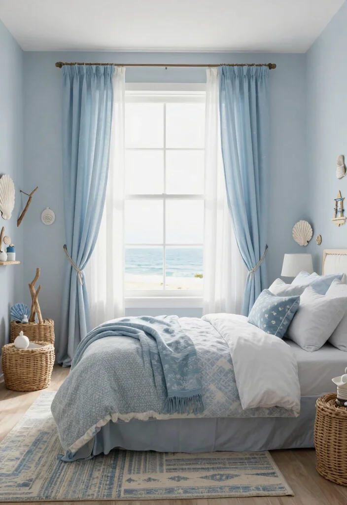 15 Bedroom With Window Behind Bed Ideas: Unique Airy Design - 6. Coastal Calm 1