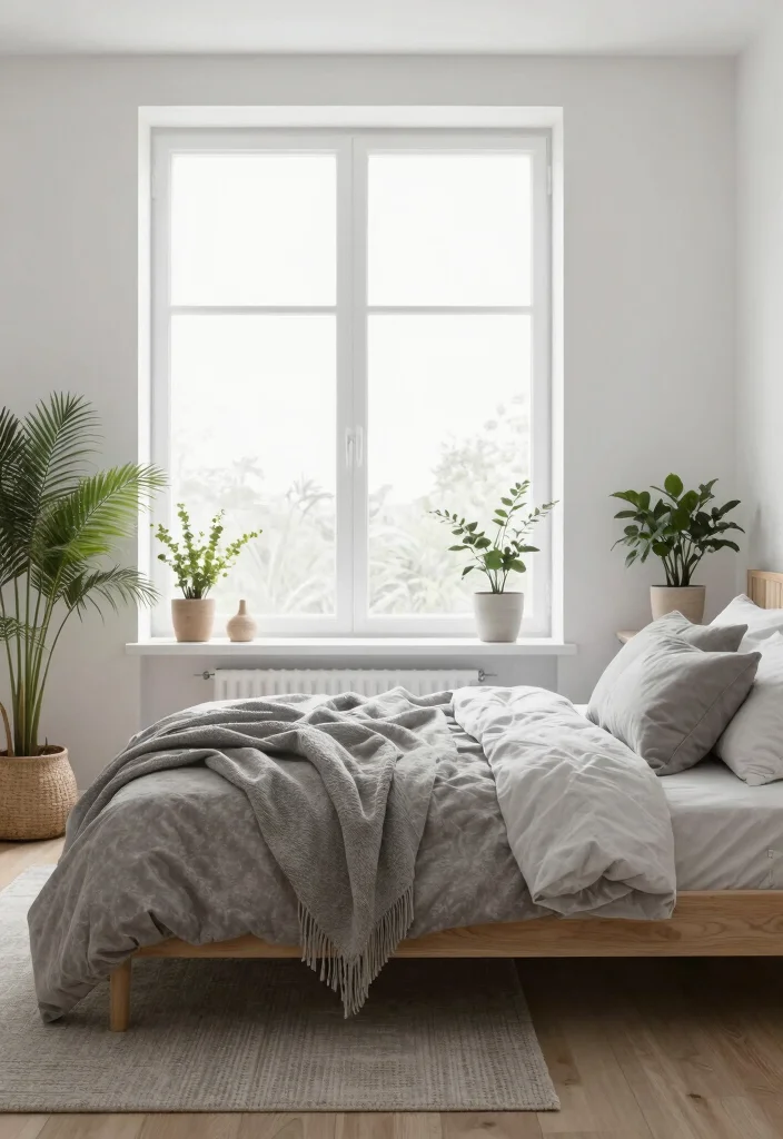 15 Bedroom With Window Behind Bed Ideas: Unique Airy Design - 8. Scandinavian Simplicity 1