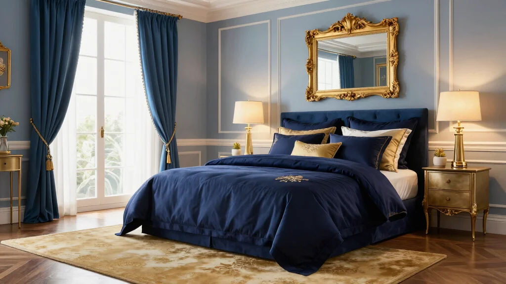 15 Blue and Gold Bedroom Ideas: Rich Elegant Contrast