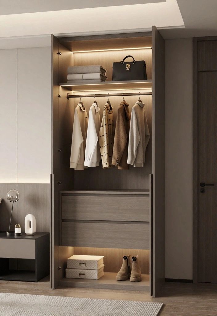 15 Cabinet for Small Bedroom Closets Ideas for Smart Storage - 10. Cabinets with Integrated Lighting 1