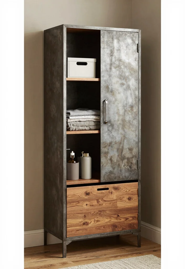 15 Cabinet for Small Bedroom Closets Ideas for Smart Storage - 13. Industrial-Style Cabinets 1