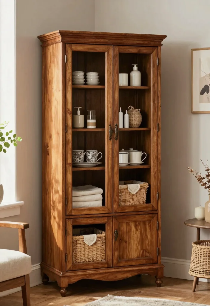 15 Cabinet for Small Bedroom Closets Ideas for Smart Storage - 15. Vintage-Inspired Cabinets 1