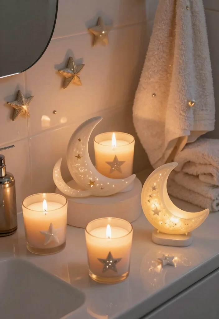 15 Celestial Bathroom Ideas With Dreamy Skies - 13. Cosmic Scented Candles 1