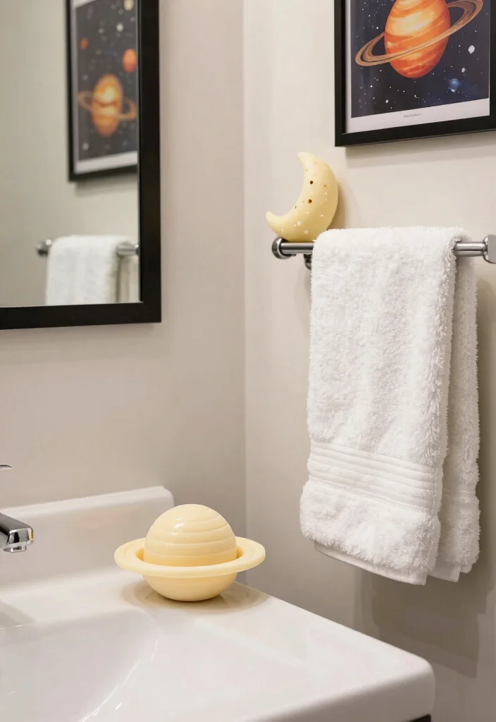 15 Celestial Bathroom Ideas With Dreamy Skies - 5. Planetary Decor 1