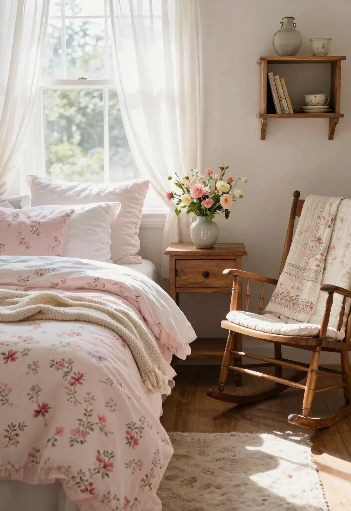 15 Floral Bedding Bedroom Ideas for a Soft Romantic Touch - 1. Cottage Chic Charm 1