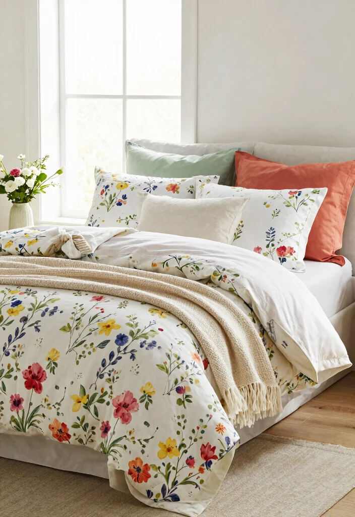 15 Floral Bedding Bedroom Ideas for a Soft Romantic Touch - 14. Seasonal Floral Decor 1