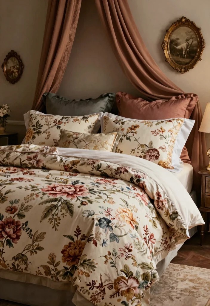 15 Floral Bedding Bedroom Ideas for a Soft Romantic Touch - 15. Timeless Floral Beauty 1