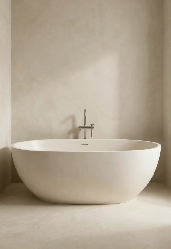 15 Microcement Bathroom Ideas With Seamless Finish - 11. Integrated Microcement Bathtub 1