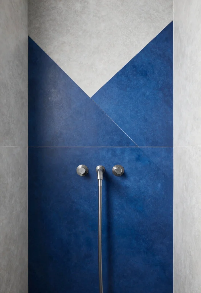 15 Microcement Bathroom Ideas With Seamless Finish - 12. Statement Microcement Backsplashes 1