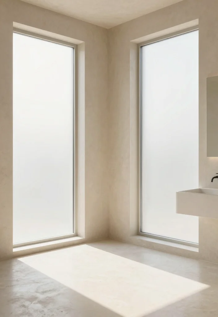 15 Microcement Bathroom Ideas With Seamless Finish - 13. Microcement with Natural Light 1