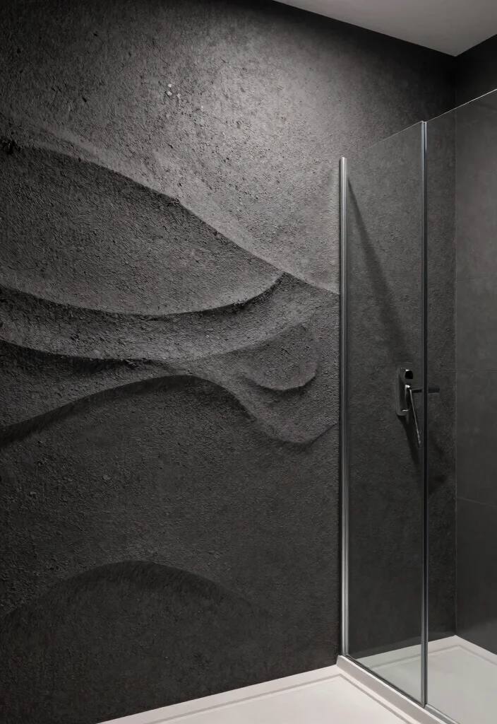 15 Microcement Bathroom Ideas With Seamless Finish - 2. Textured Microcement Walls 1