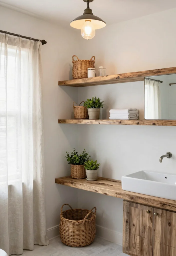 15 Nautical Bathroom Decor Ideas With Coastal Charm - 14. Coastal Farmhouse Style 1