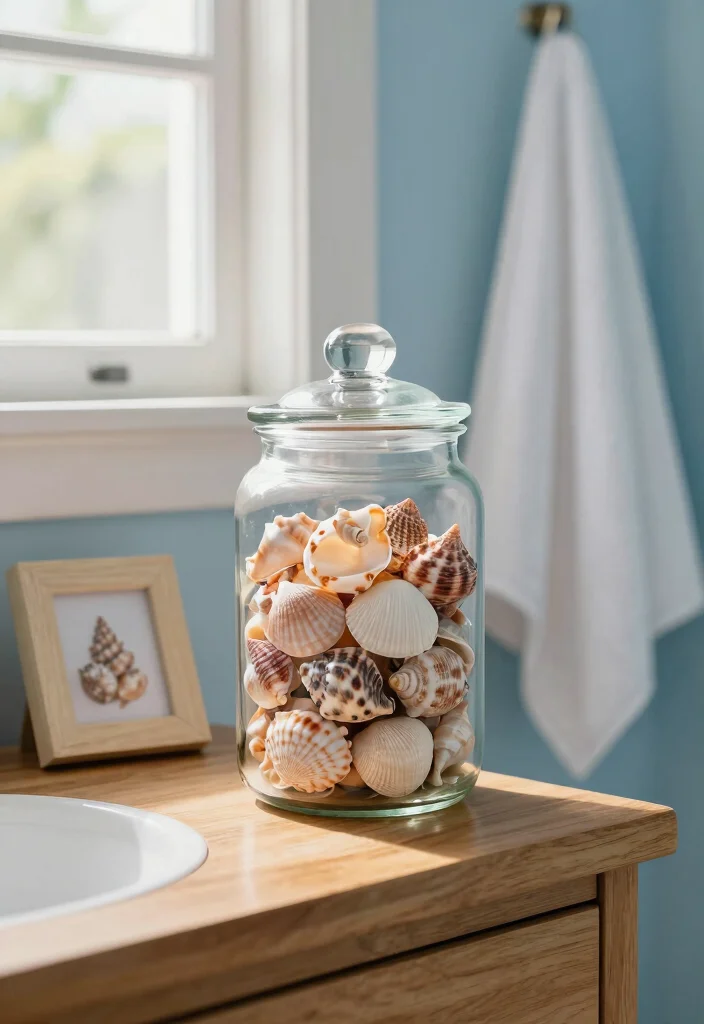 15 Nautical Bathroom Decor Ideas With Coastal Charm - 6. Seashell Accents 1