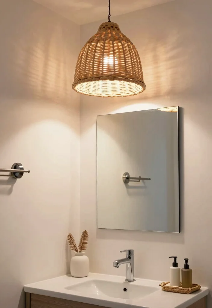 15 Nautical Bathroom Decor Ideas With Coastal Charm - 8. Beachy Lighting Fixtures 1