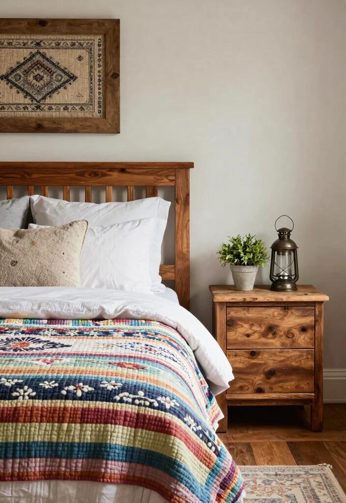 15 Quilt Bedroom Decor Ideas for Cozy Layered Charm - 4. Rustic Bedroom Accents 1