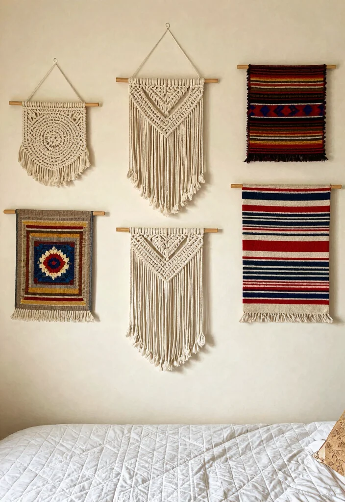 15 Quilt Bedroom Decor Ideas for Cozy Layered Charm - 6. Bohemian Wall Hangings 1