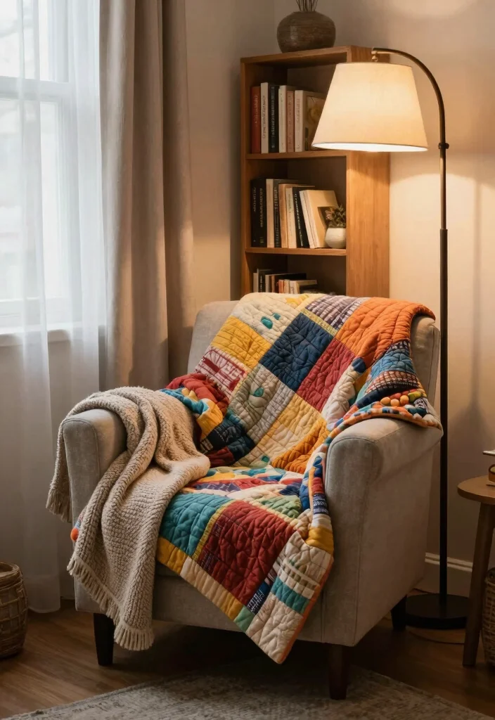 15 Quilt Bedroom Decor Ideas for Cozy Layered Charm - 8. Create a Cozy Reading Nook 1