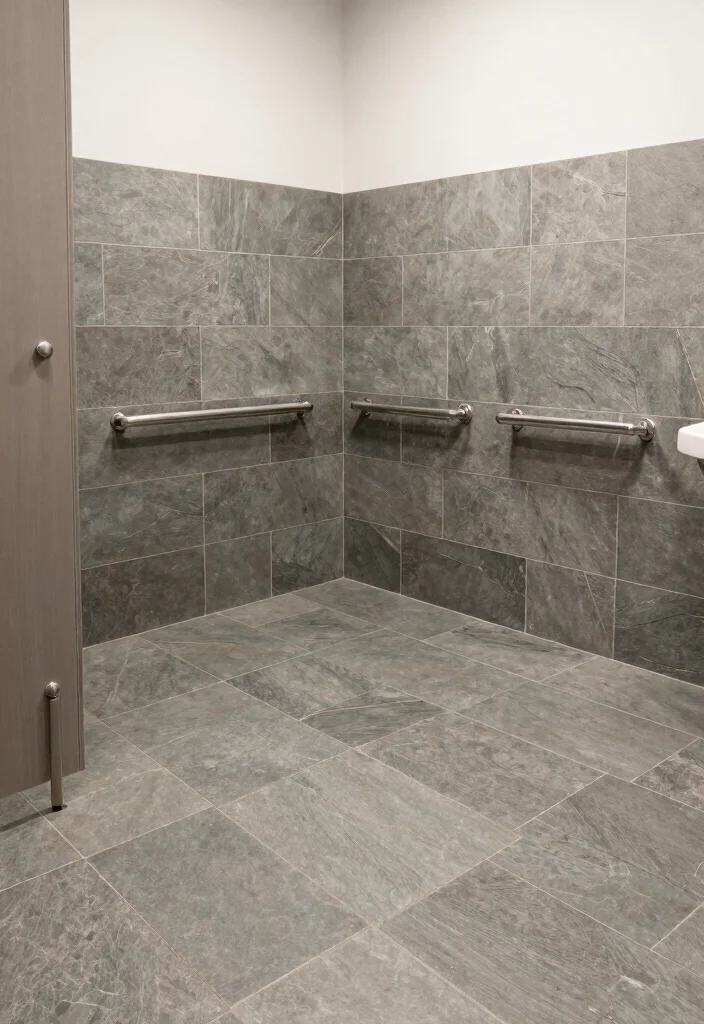 15 Slate Tile Bathroom Ideas For Natural Elegance - 15. Slate Tile for Accessibility 1