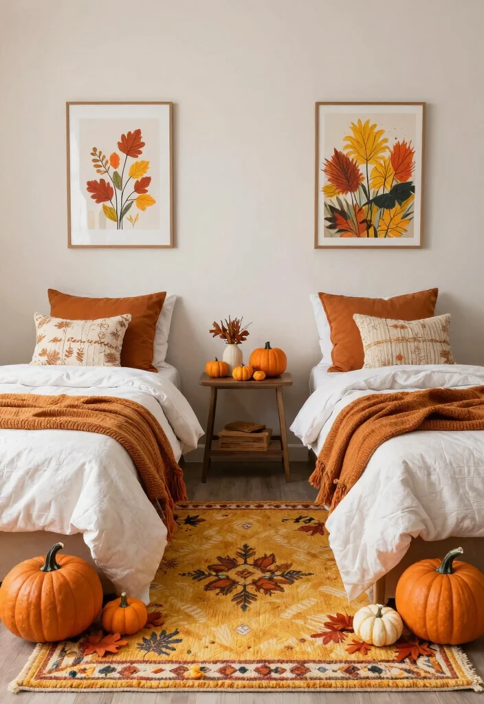 15 Small Twin Bedroom Ideas Compact Shared Style - 14. Seasonal Decor Swap 1