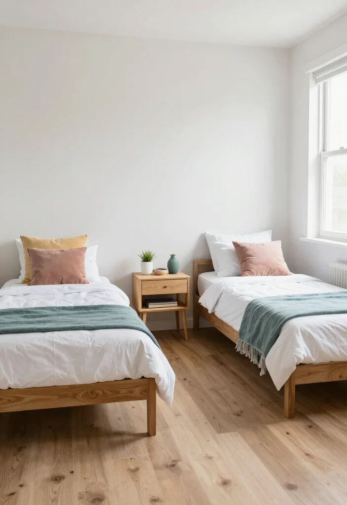 15 Small Twin Bedroom Ideas Compact Shared Style - 9. Creative Bed Placement 1