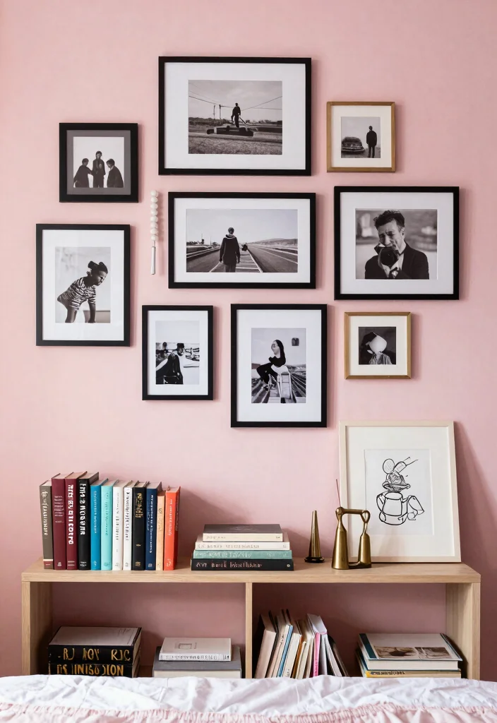 15 Sulking Room Pink Bedroom Ideas: Moody Chic Drama - 14. Personalized Decor Touches 1