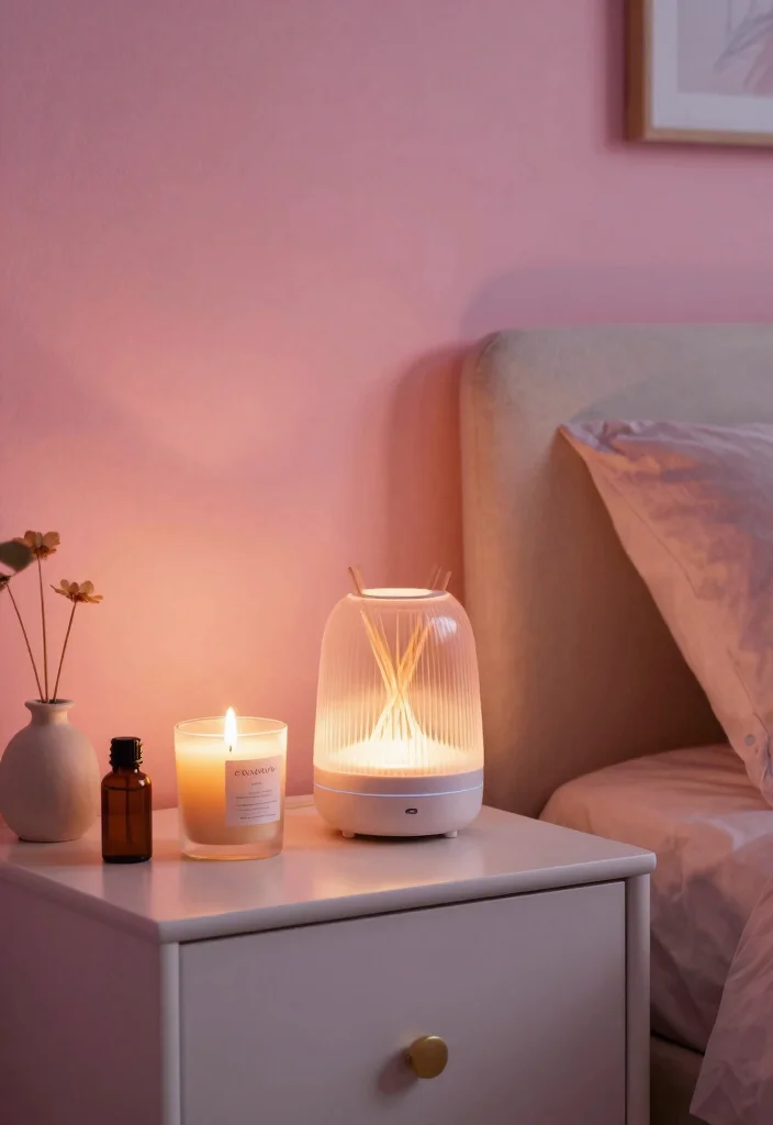 15 Sulking Room Pink Bedroom Ideas: Moody Chic Drama - 15. Creating an Escape with Scents 1