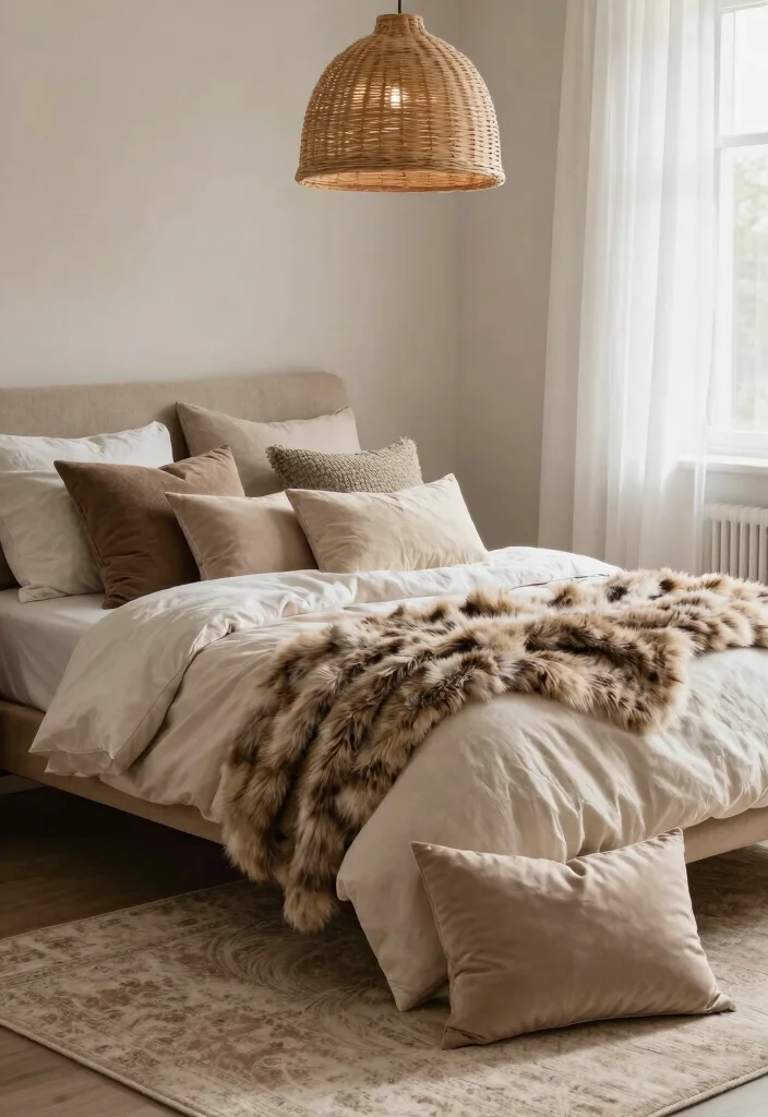 15 Sulking Room Pink Bedroom Ideas: Moody Chic Drama - 3. Layering Textures for Depth 1