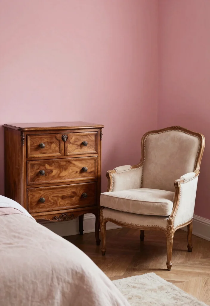 15 Sulking Room Pink Bedroom Ideas: Moody Chic Drama - 8. Statement Furniture Pieces 1