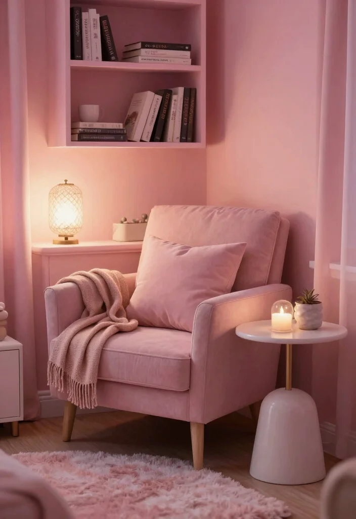 15 Sulking Room Pink Bedroom Ideas: Moody Chic Drama - 9. Cozy Nooks for Relaxation 1