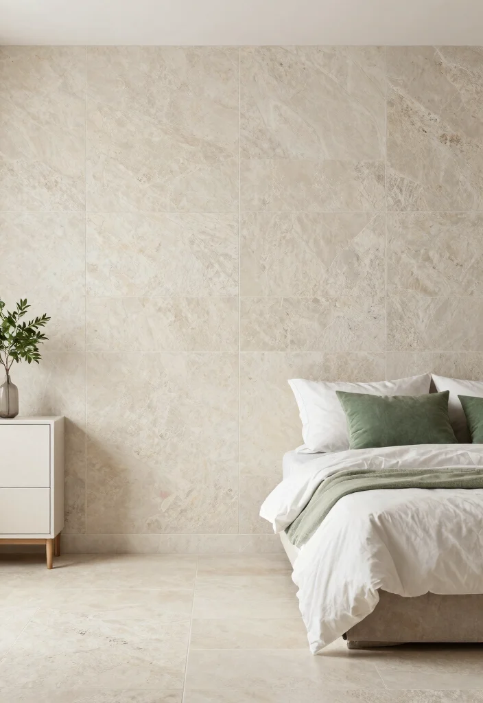 15 Tiles for Bedroom Wall Ideas with a Modern Textured Finish - 6. Textured Porcelain Tiles for Durability 1