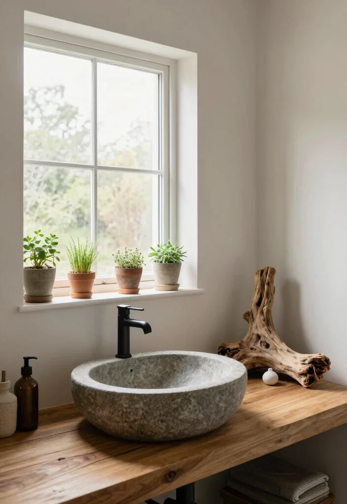 15 Tuscan Bathroom Decor Ideas With Rustic Warmth - 10. Natural Elements 1