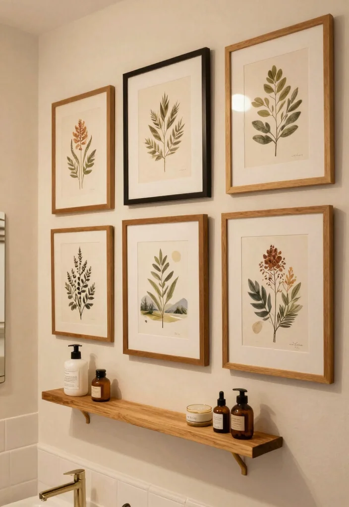 15 Warm Bathroom Ideas With Cozy Comfort - 14. Personal Touches with Art 1