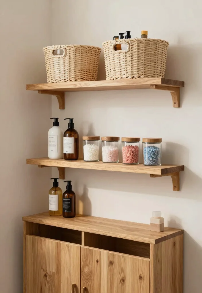 15 Warm Bathroom Ideas With Cozy Comfort - 9. Thoughtful Storage Solutions 1