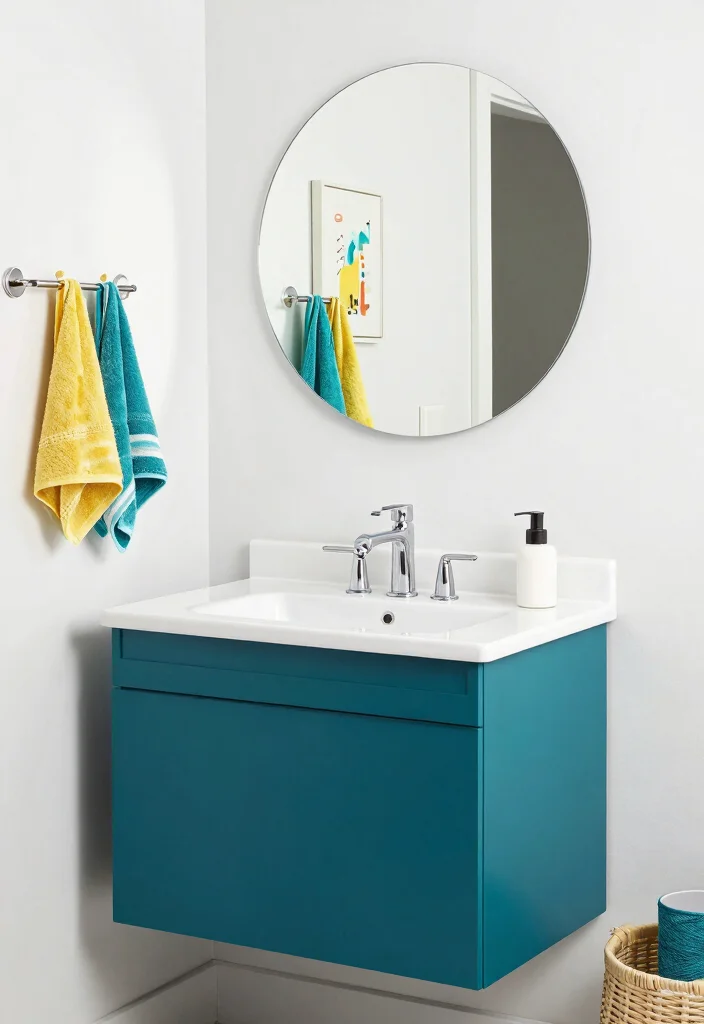 16 Bathroom Vanity Unit Ideas For Smart Storage - 11. Colorful Vanity Units 1