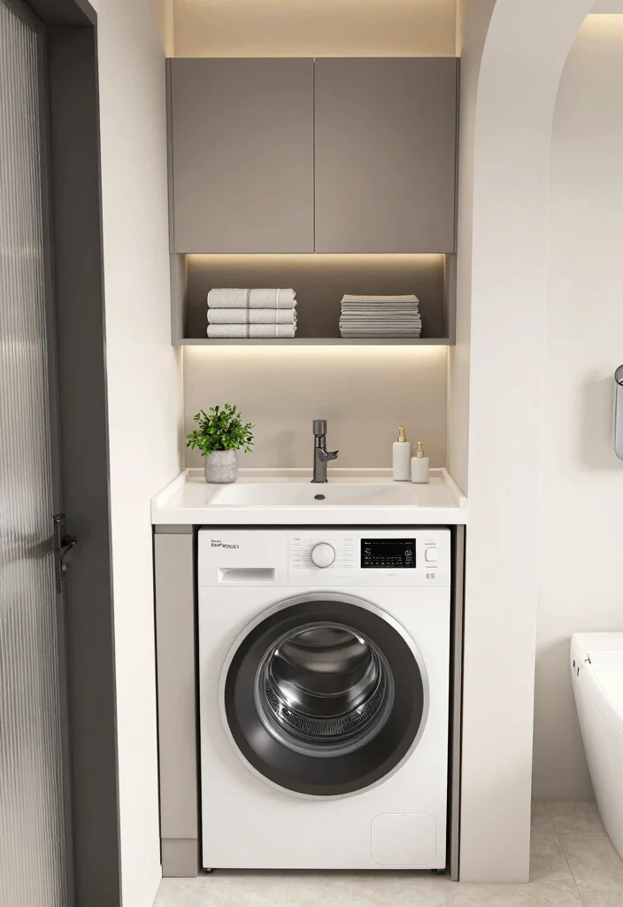 16 Bathroom Vanity Unit Ideas For Smart Storage - 12. Integrated Laundry Vanity Units 1