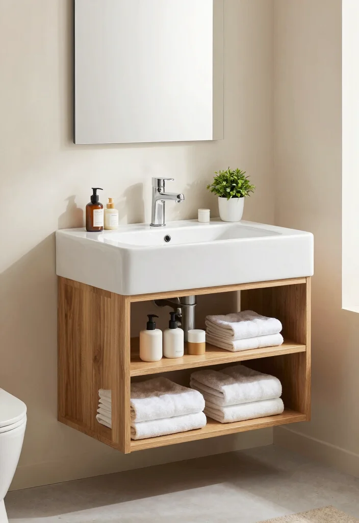16 Bathroom Vanity Unit Ideas For Smart Storage - 9. Open Shelving Vanities 1