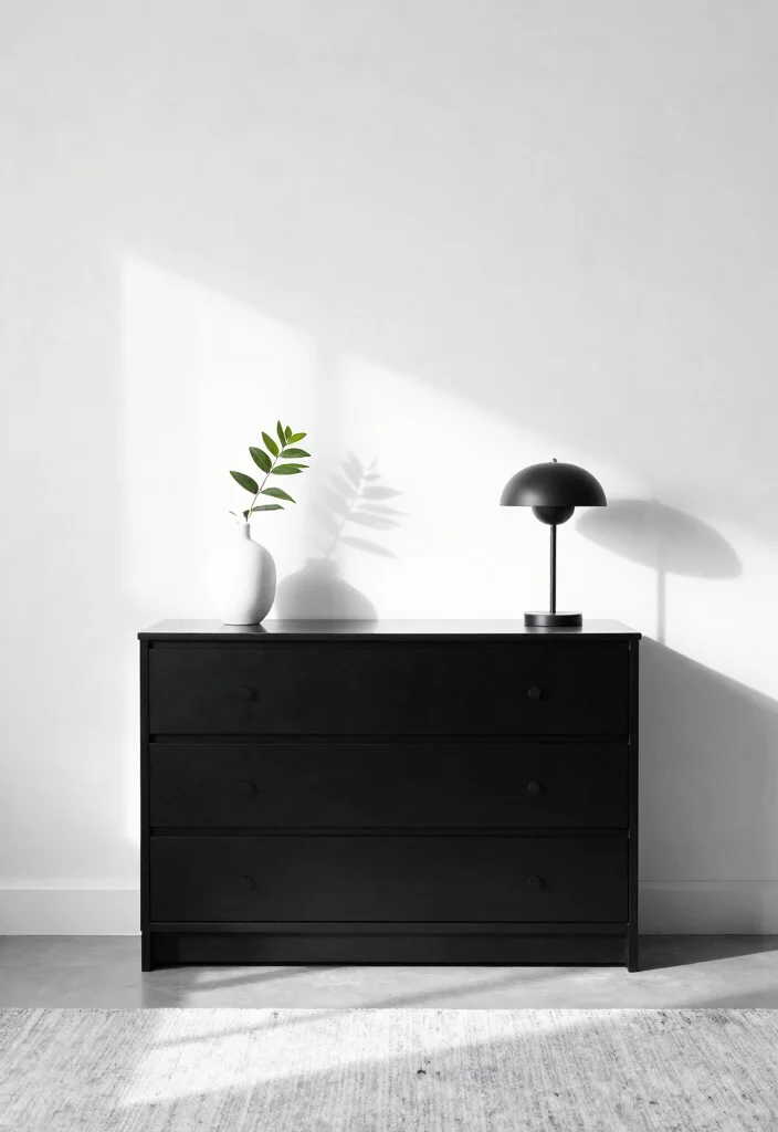 16 Bedroom Chest of Drawers Decor Ideas Polished Styling - 1. Minimalist Monochrome 1