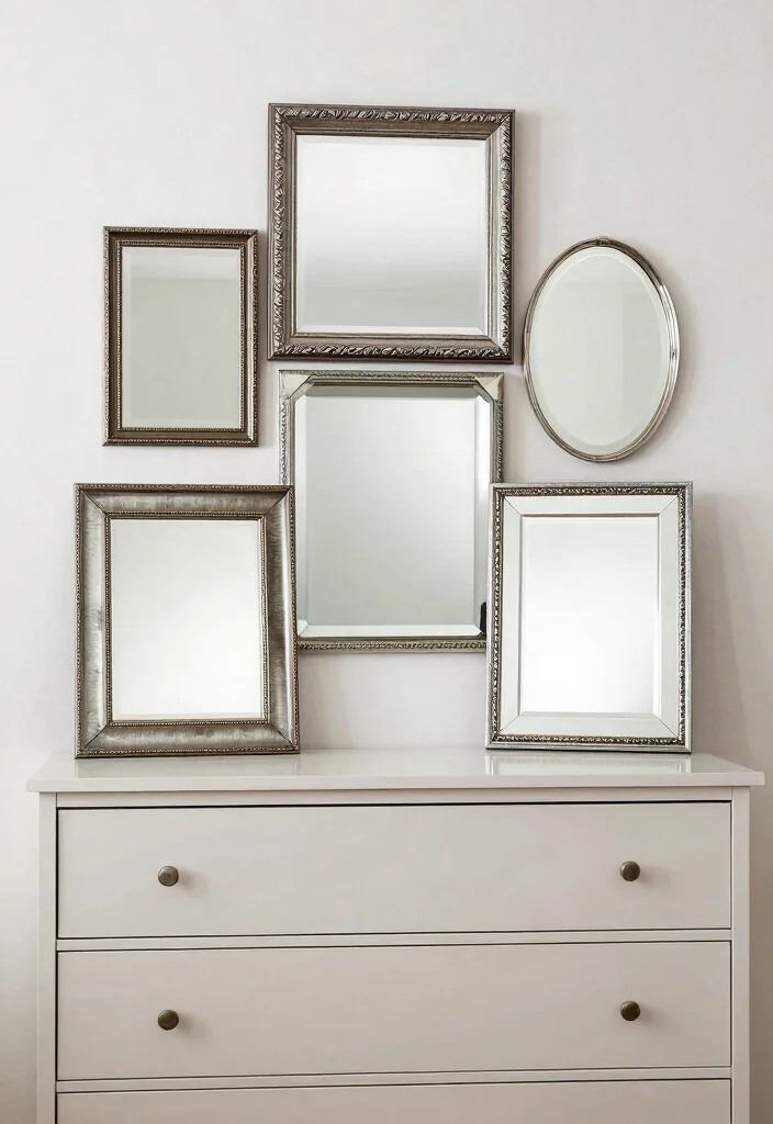 16 Bedroom Chest of Drawers Decor Ideas Polished Styling - 13. Layered Mirrors 1