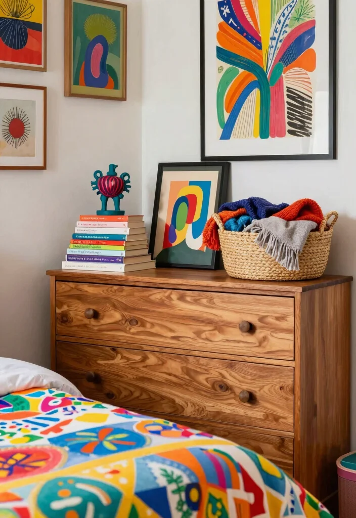 16 Bedroom Chest of Drawers Decor Ideas Polished Styling - 2. Eclectic Layering 1