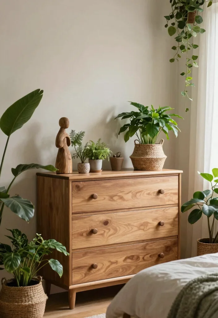 16 Bedroom Chest of Drawers Decor Ideas Polished Styling - 3. Nature-Inspired Touches 1